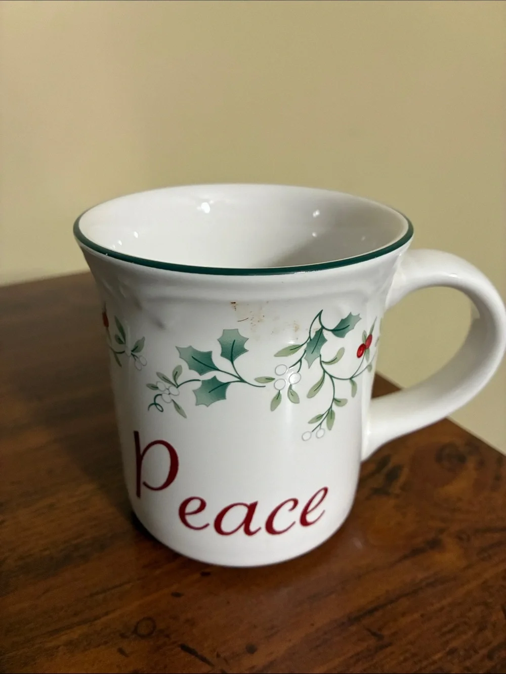 Pfaltzgraff Winterberry PEACE & JOY Mugs & Saucers - Picture 8 of 10